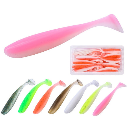 5 Set Simulated Fishing Lures Two-Color T-Tail Soft Lures Bionic Sea Fishing Lures, Colour: 6-garmade.com