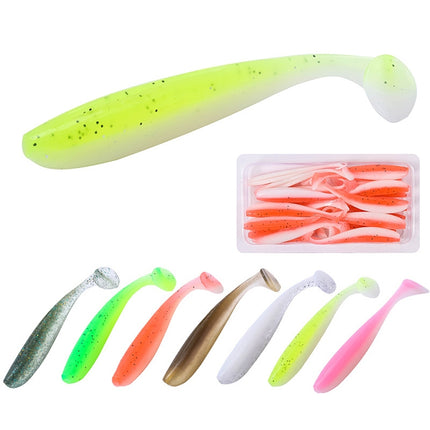 5 Set Simulated Fishing Lures Two-Color T-Tail Soft Lures Bionic Sea Fishing Lures, Colour: 7-garmade.com