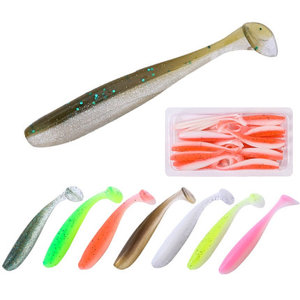 5 Set Simulated Fishing Lures Two-Color T-Tail Soft Lures Bionic Sea Fishing Lures, Colour: 12-garmade.com