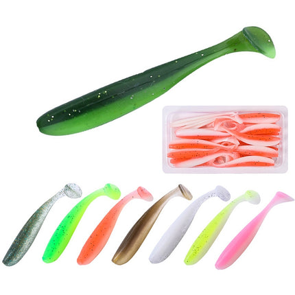 5 Set Simulated Fishing Lures Two-Color T-Tail Soft Lures Bionic Sea Fishing Lures, Colour: 13-garmade.com