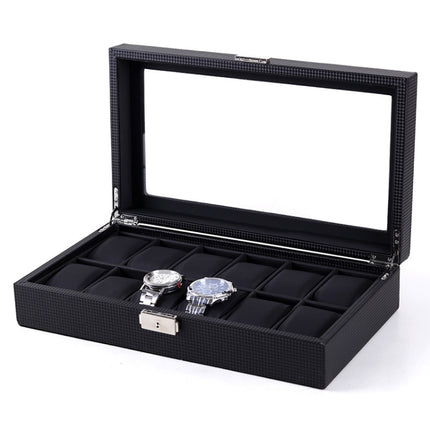 Woven Pattern PU Leather Watch Box Jewelry Storage Display Box, Colour: 12 Bits-garmade.com