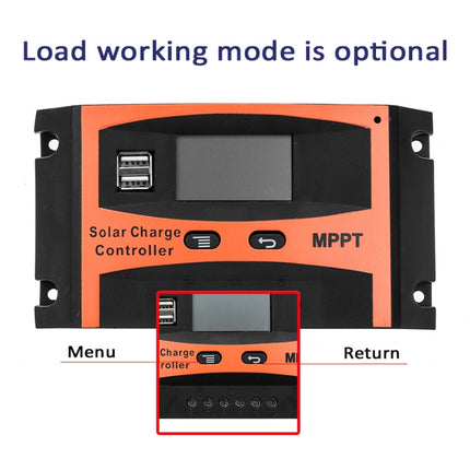 MPPT 12V/24V Automatic Identification Solar Controller With USB Output, Model: 30A-garmade.com