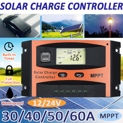 MPPT 12V/24V Automatic Identification Solar Controller With USB Output, Model: 50A-garmade.com