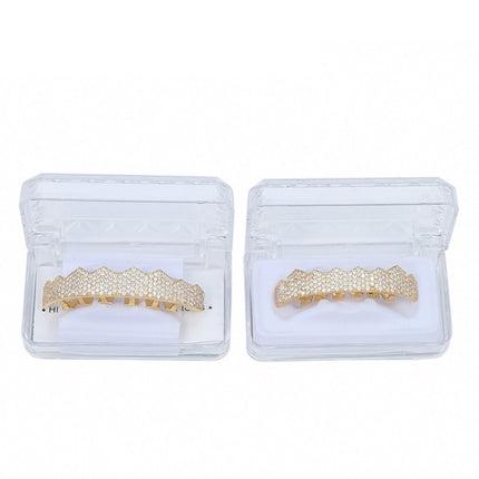 Hip-HopGold-Plated Micro-Inlaid Zircon 8 Gold Braces, Colour: Gold Suit-garmade.com