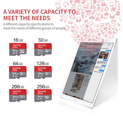 SanDisk A1 Monitoring Recorder SD Card High Speed Mobile Phone TF Card Memory Card, Capacity: 256GB-100M/S-garmade.com
