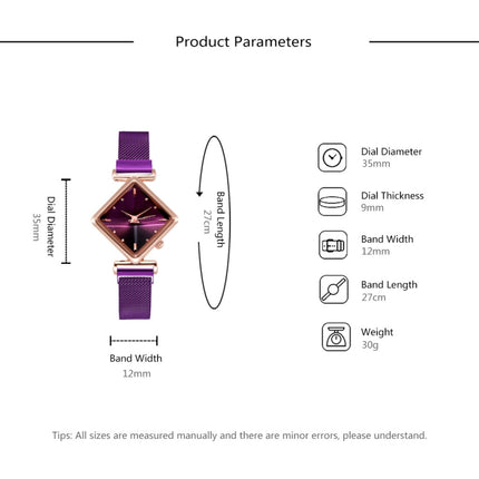2 PCS Ladies Diamond Dial Quartz Watch, Colour: Black-garmade.com