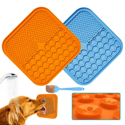 A012 Silicone Pet Sucker Licking Pad Anti-Choking Slow Food Bowl, Specification: Small(Blue)-garmade.com