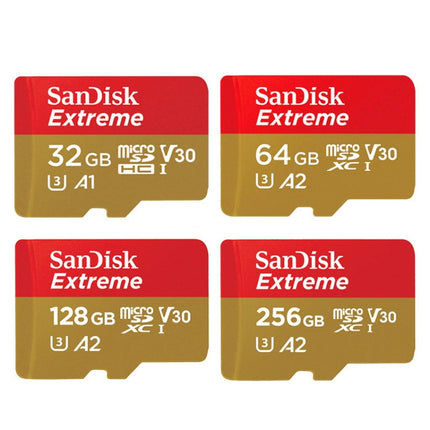 SanDisk U3 High-Speed Micro SD Card TF Card Memory Card for GoPro Sports Camera, Drone, Monitoring 256GB(A2), Colour: Gold Card-garmade.com