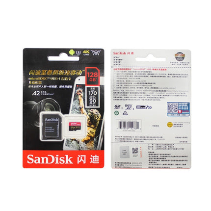 SanDisk U3 High-Speed Micro SD Card TF Card Memory Card for GoPro Sports Camera, Drone, Monitoring 256GB(A2), Colour: Gold Card-garmade.com