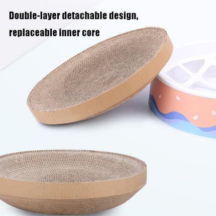 Cat Scratcher Can Replace Corrugated Bowl Claw Sharpener Cat Toy Supplies(Floating Flower)-garmade.com
