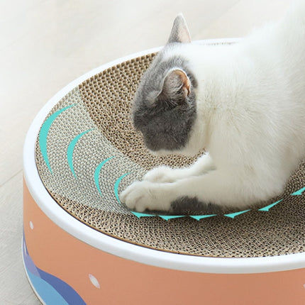Cat Scratcher Can Replace Corrugated Bowl Claw Sharpener Cat Toy Supplies(Ice Blue)-garmade.com
