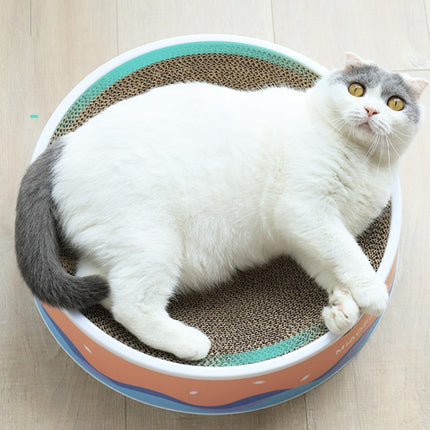 Cat Scratcher Can Replace Corrugated Bowl Claw Sharpener Cat Toy Supplies(Watermelon)-garmade.com