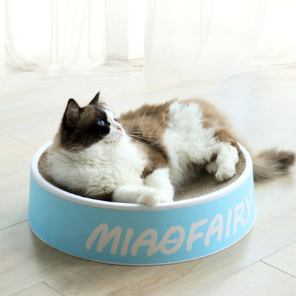 Cat Scratcher Can Replace Corrugated Bowl Claw Sharpener Cat Toy Supplies(Ice Blue)-garmade.com