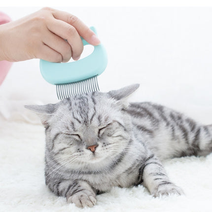 2 PCS Pet Lice Comb Cat Hair Removal Comb Pet Massage Supplies(Green)-garmade.com