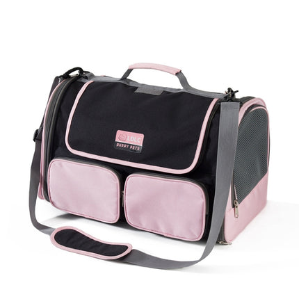 LDLC QS-062 Pet Breathable One-Shoulder Outing Carrying Bag For Medium & Large Cats(Pink)-garmade.com