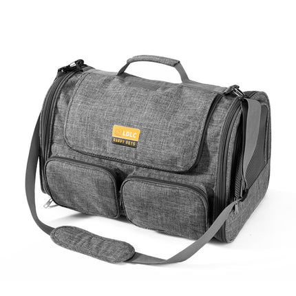 LDLC QS-062 Pet Breathable One-Shoulder Outing Carrying Bag For Medium & Large Cats(Gray)-garmade.com