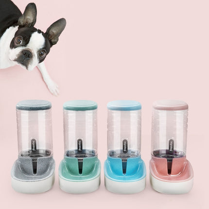 Hipidog Pet Automatic Feeder Cat & Dog Waterer Feeding Bowl Combined Grain Storage Bucket(Drinking Fountain (Green))-garmade.com