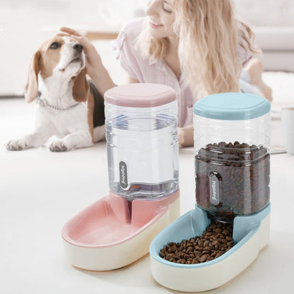 Hipidog Pet Automatic Feeder Cat & Dog Waterer Feeding Bowl Combined Grain Storage Bucket(Feeder (Grey))-garmade.com