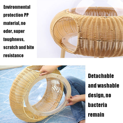 Closed Removable And Washable Breathable Space Capsule Rattan Cat Litter Starry Sky Cat House-garmade.com