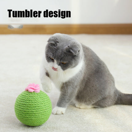 Sisal Cat Catching Ball Tumbler With Catnip Toy(Green)-garmade.com