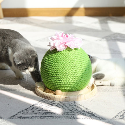 Cat Claw Grinder Sisal Rope Puzzle Ball Catnip Toy(Green)-garmade.com