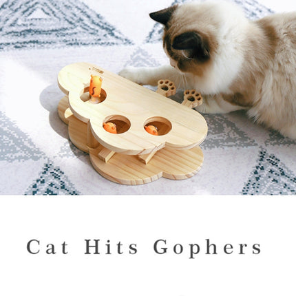 Hamster And Cat Toys Solid Wood Cat Supplies, Colour: Eight-hole Hairy Mouse-garmade.com