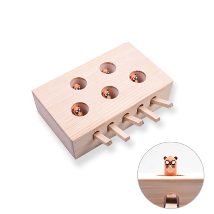 Hamster And Cat Toys Solid Wood Cat Supplies, Colour: Five-hole Doll-garmade.com