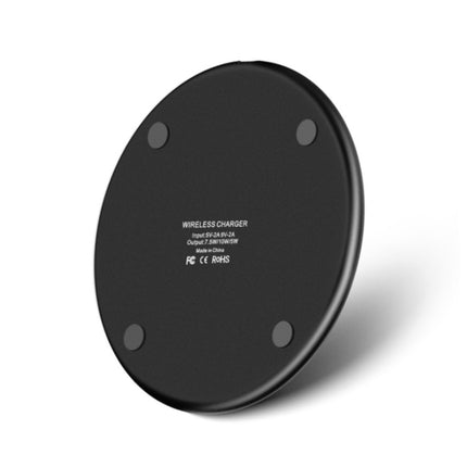 2pcs K8 10W Universal Aluminum Alloy Mobile Phone Wireless Charger, Specification:with 1m Cable(Black)-garmade.com