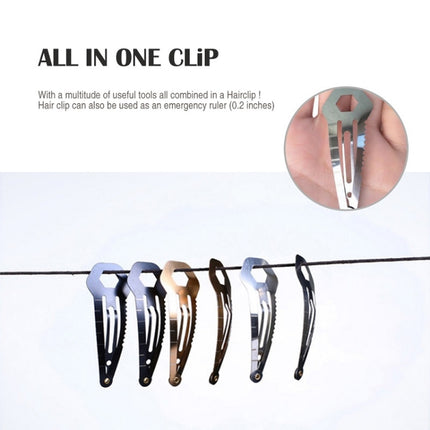10 PCS 8 in 1 Multifunctional Hair Clip Outdoor Self-Defense First Aid Tool(Silver)-garmade.com