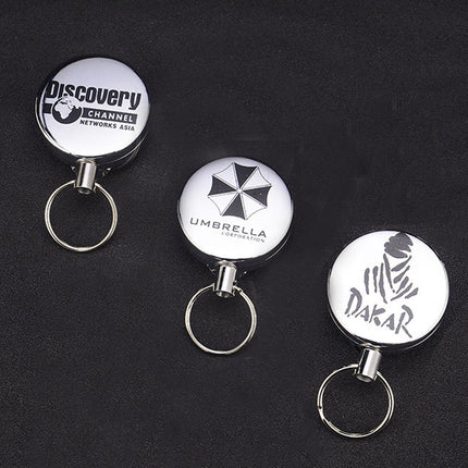 3 PCS High Elasticity Retractable Wire Rope Key Ring Outdoor Anti-Lost Anti-Theft Retractable Key Ring Random Pattern Delivery(4 cm )-garmade.com