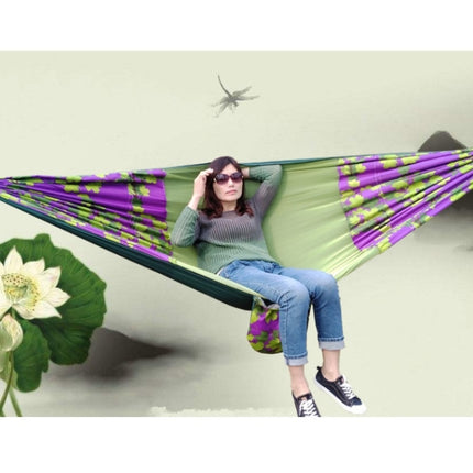 Outdoor Camping Mosquito-Proof Shade Hammock Parachute Cloth Printed Mosquito Net Hammock, Size: 275X145cm(Maple Leaf)-garmade.com