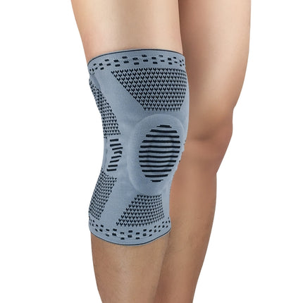 Sports Knee Pads Anti-Collision Support Compression Keep Warm Leg Sleeve Knitting Basketball Running Cycling Protective Gear, Size: M(Gray)-garmade.com