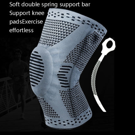 Sports Knee Pads Anti-Collision Support Compression Keep Warm Leg Sleeve Knitting Basketball Running Cycling Protective Gear, Size: M(Gray)-garmade.com