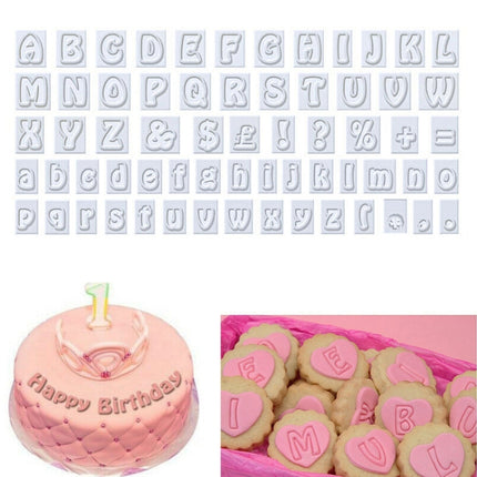 2 Sets 64 in 1 Plastic English Alphabet Symbol Cake Biscuit Mold Set-garmade.com