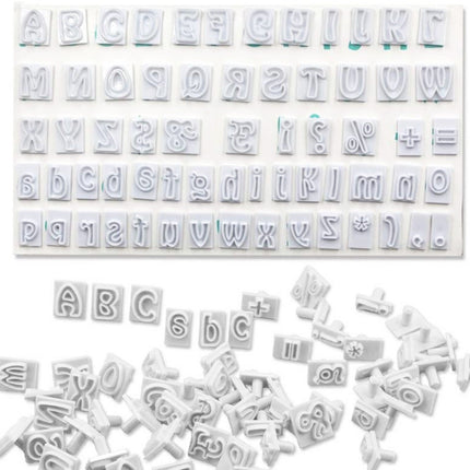 2 Sets 64 in 1 Plastic English Alphabet Symbol Cake Biscuit Mold Set-garmade.com