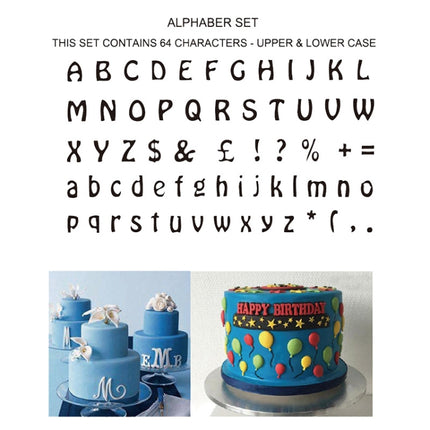 2 Sets 64 in 1 Plastic English Alphabet Symbol Cake Biscuit Mold Set-garmade.com