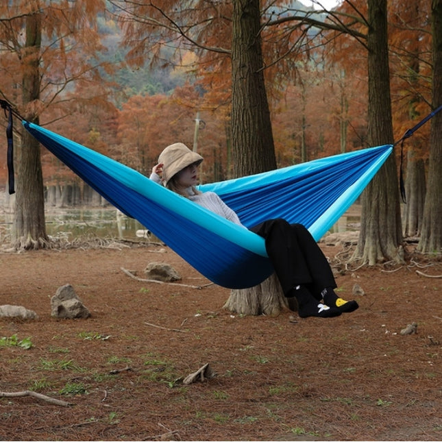 Outdoor Double Inflatable Hammock Anti-Rollover Camping Swing, Size: 270x140cm(Royal Blue)-garmade.com