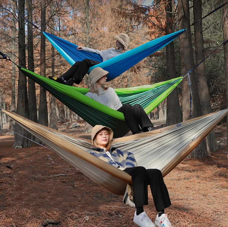 Outdoor Double Inflatable Hammock Anti-Rollover Camping Swing, Size: 270x140cm(Dark Green)-garmade.com