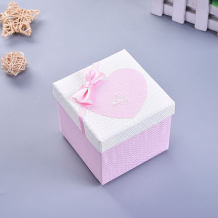 6 PCS Paper Valentine Day Gift Box With Bow, Specification: 10x10x10cm(Pink)-garmade.com