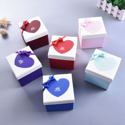 6 PCS Paper Valentine Day Gift Box With Bow, Specification: 10x10x10cm(Red)-garmade.com