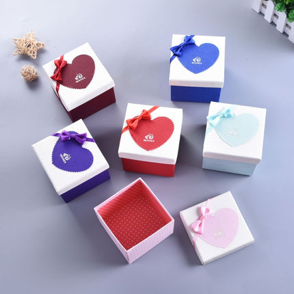 6 PCS Paper Valentine Day Gift Box With Bow, Specification: 10x10x10cm(Purple)-garmade.com