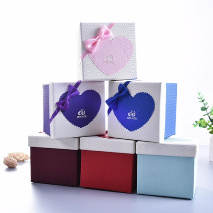 6 PCS Paper Valentine Day Gift Box With Bow, Specification: 10x10x10cm(Red)-garmade.com