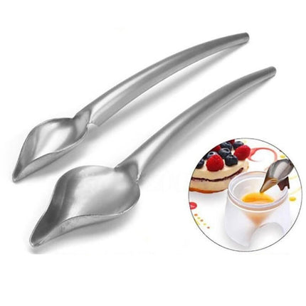 2 in 1 DIY Stainless Steel Chocolate Spoon Decorating Filter Spoon Set-garmade.com