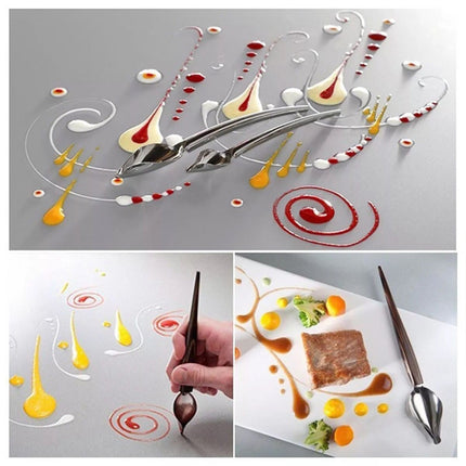 2 in 1 DIY Stainless Steel Chocolate Spoon Decorating Filter Spoon Set-garmade.com