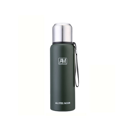 304 Stainless Steel Insulated Mug Large Capacity Sports Water Cup Outdoor Travel Pot, Capacity: 500ml(Dark Green)-garmade.com