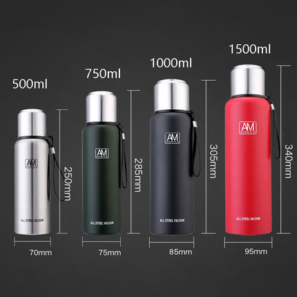 304 Stainless Steel Insulated Mug Large Capacity Sports Water Cup Outdoor Travel Pot, Capacity: 500ml(Dark Blue)-garmade.com