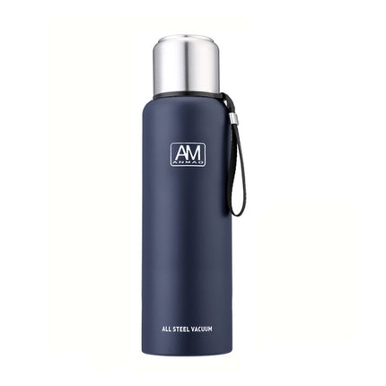 304 Stainless Steel Insulated Mug Large Capacity Sports Water Cup Outdoor Travel Pot, Capacity: 750ml(Dark Blue)-garmade.com