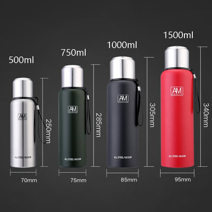 304 Stainless Steel Insulated Mug Large Capacity Sports Water Cup Outdoor Travel Pot, Capacity: 750ml(Red)-garmade.com