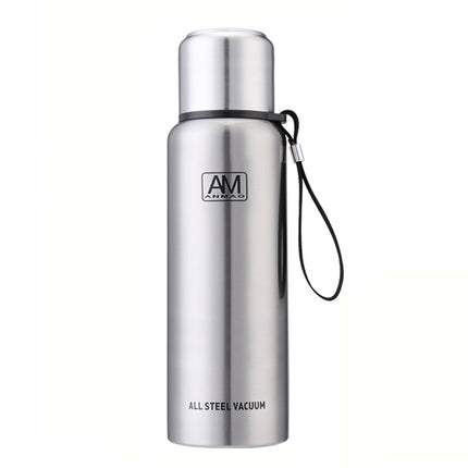 304 Stainless Steel Insulated Mug Large Capacity Sports Water Cup Outdoor Travel Pot, Capacity: 1000ml(True Color)-garmade.com