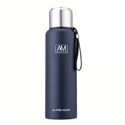 304 Stainless Steel Insulated Mug Large Capacity Sports Water Cup Outdoor Travel Pot, Capacity: 1000ml(Dark Blue)-garmade.com